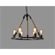 Cora Cast Iron and Jute Frame Pendant in Black