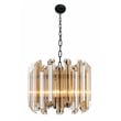 Harmonie Amber Glass Fixture with Black Metal Chains