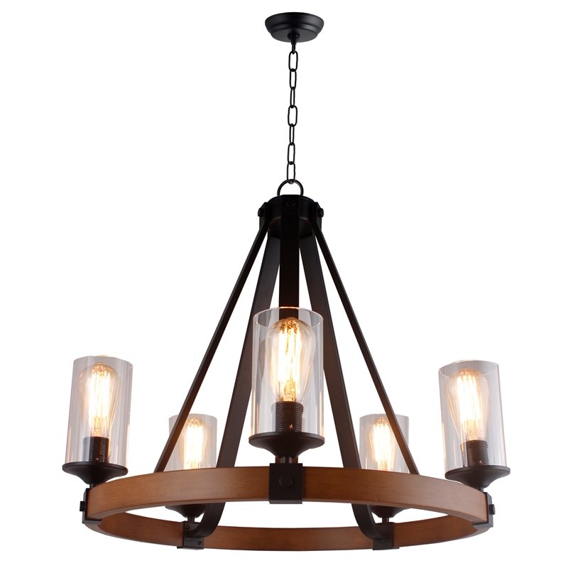 Harold 5-Light Fixture in Black Metal