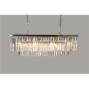 chloe pendant fixture in antique black cast iron with clear glass crystals