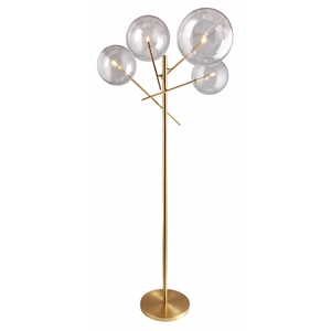 4-light floor lamp in brass metal