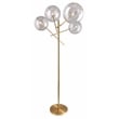 4-Light Floor Lamp in Brass Metal