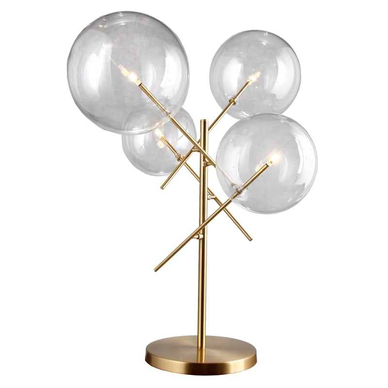 4-Light Table Lamp in Brass Metal