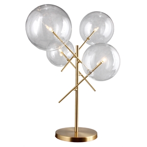 4-light table lamp in brass metal