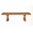 Golden Solid Wood Pedestal Dining Bench in Natural