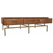 Goldbust Solid Wood 6 Drawer Cocktail Table in Brown