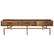 Goldbust Solid Wood 6 Drawer Cocktail Table in Brown