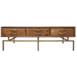 Goldbust Solid Wood 6 Drawer Cocktail Table in Brown