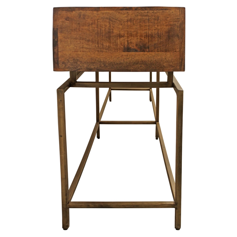 Goldbust Solid Wood 4-Drawer Solid Wood Console Table in Brown