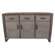 Allison Solid Wood 3 Door 3 Drawer Industrial Looking Buffet in Brown