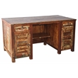 Trinidad 2-Drawer and 2-Door Solid Wood Writing Desk in Multi-Color