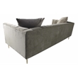 Ruth Sofa with 2 Toss Pillows Upholstered in Beige Velvet