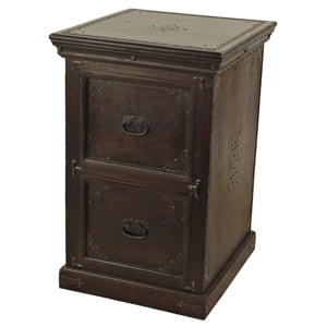 pendleton solid wood 2-drawer filing cabinet in brown