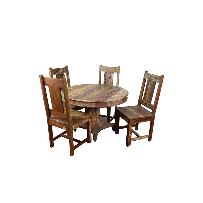 Trinidad 42 Solid Wood Round Dining, Solid Wood Round Dining Table And 4 Chairs