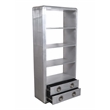 Pilot 2 Drawer Bookcase with Silver Aluminum Cladding and Exposed Screws