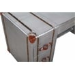 Pilot Executive Desk with Silver Aluminum Cladding and Leather Accents