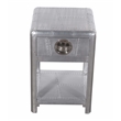 Pilot 1-Drawer Side Table with Silver Aluminum Cladding