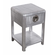 Pilot 1-Drawer Side Table with Silver Aluminum Cladding