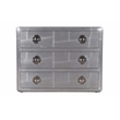 Pilot 3-Drawer Chest with Silver Aluminum Cladding and Exposed Steel Screws