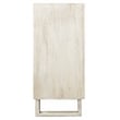 Albert Solid Wood Cabinet with 4 Hand Carved Doors and Distressed White Finish