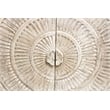 Albert Solid Wood Cabinet with 4 Hand Carved Doors and Distressed White Finish