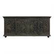 Carter Eagle 4-Door Sideboard in Distressed Gray Finish on Mango Solid Wood