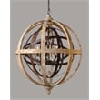 Grace Cast Iron and Solid Wood Globe with Crystal Accents in Brown