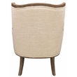 Dan Lounge Arm Chair with Exposed Wood Trim and Frame in Natural Linen Fabric