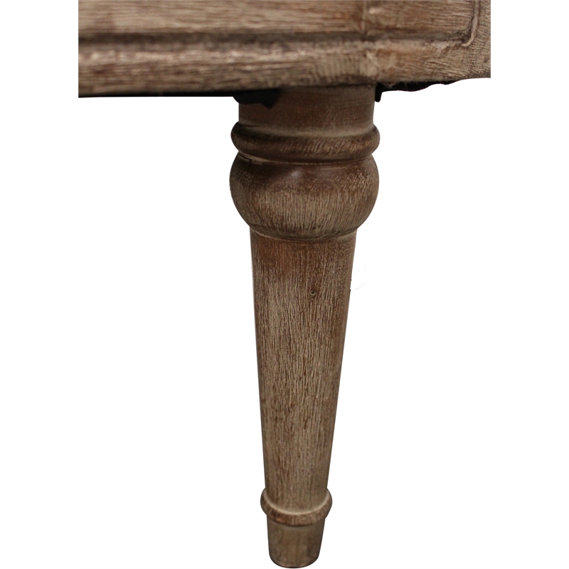 Dan Lounge Arm Chair with Exposed Wood Trim and Frame in Natural Linen Fabric