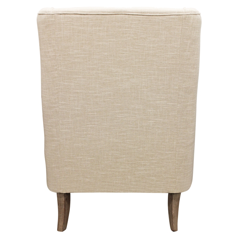 Boulter Lounge Chair with Solid Wooden Legs in Natural Linen Fabric
