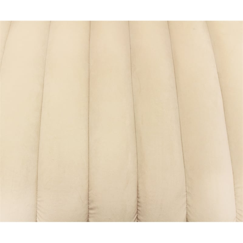 Ruth Lounge Chair in Ivory Velvet with Gold Tone Metal Legs and 1 Toss Pillow