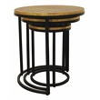 Jolt Nesting 3-Table Set in Brass Metal-Cladded Round Top