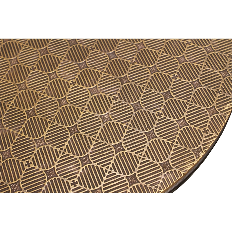 Jolt Nesting 3-Table Set in Brass Metal-Cladded Round Top