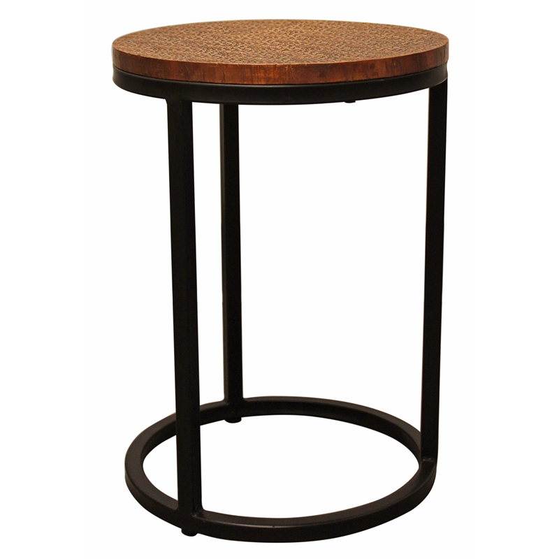 Rane Nesting 3-Table Set in Copper Metal-Cladded Round Top