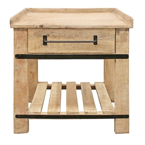 Anaheim Sunoma Solid Wood One Drawer Nightstand with Shelf in White Wash Finish