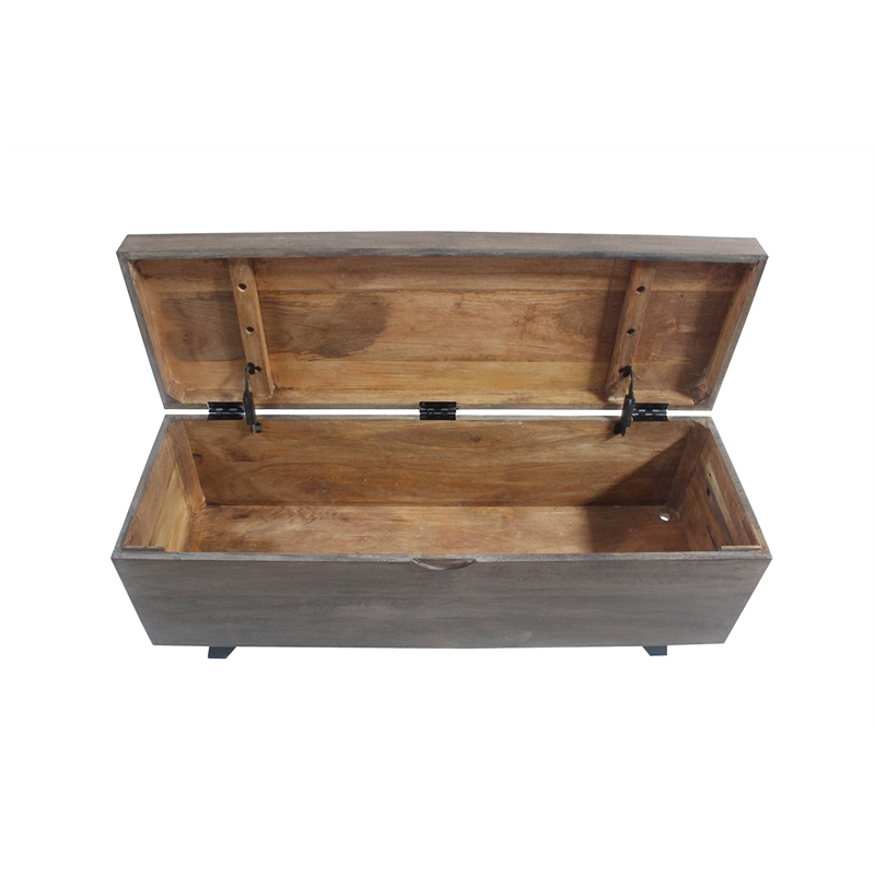 Anaheim Amanpour Solid Wood Storage Chest in Ash