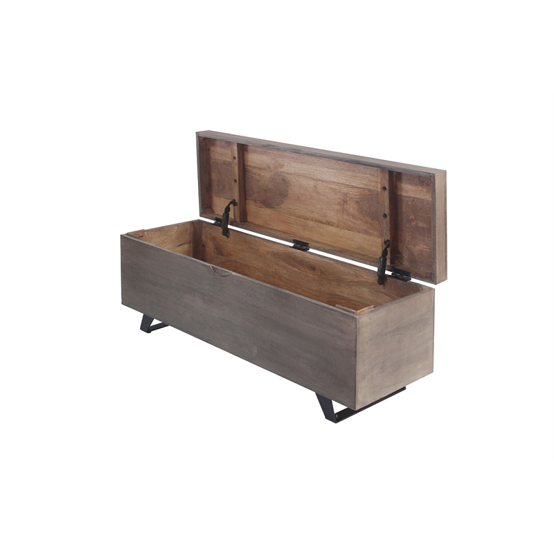 Anaheim Amanpour Solid Wood Storage Chest in Ash