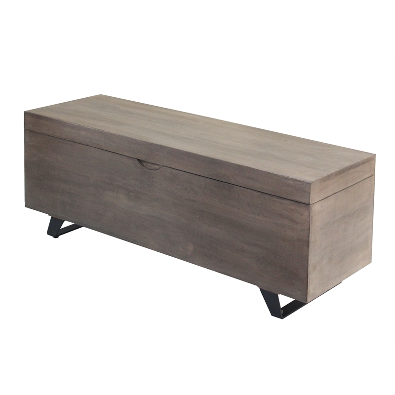Anaheim Amanpour Solid Wood Storage Chest in Ash