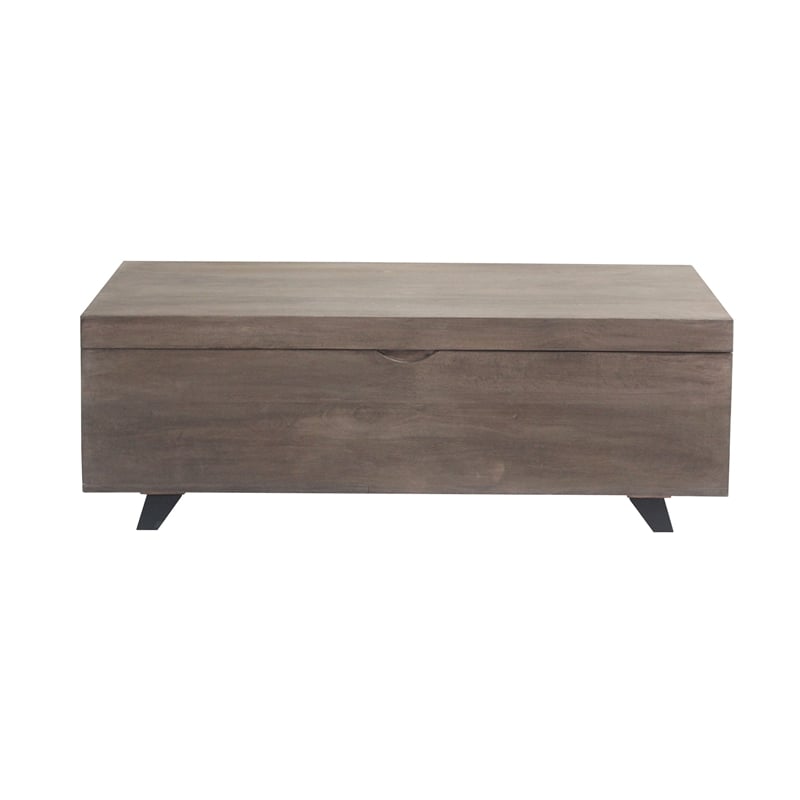 Anaheim Amanpour Solid Wood Storage Chest in Ash