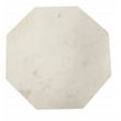Orlando Pillar Solid Wood Octagonal Side Table with Marble Top in Ivory