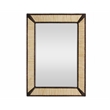 Orlando Vincent Rectangular Metal Wall Mirror with Bone Frame in Ivory