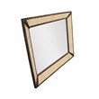 Orlando Vincent Rectangular Metal Wall Mirror with Bone Frame in Ivory