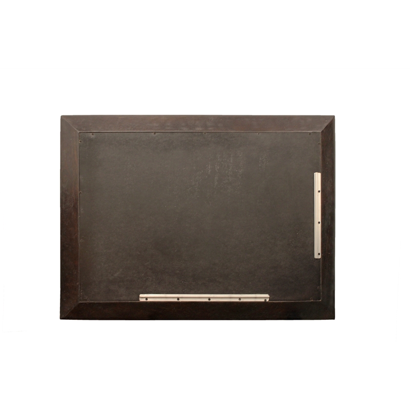 Orlando Vincent Rectangular Metal Wall Mirror with Bone Frame in Ivory