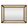 Orlando Vincent Rectangular Metal Wall Mirror with Bone Frame in Ivory