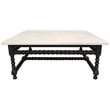 Orlando Cranberry Coffee Table with Marble Top and Solid Wood Base in Black