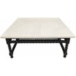 Orlando Cranberry Coffee Table with Marble Top and Solid Wood Base in Black