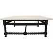 Orlando Cranberry Coffee Table with Marble Top and Solid Wood Base in Black