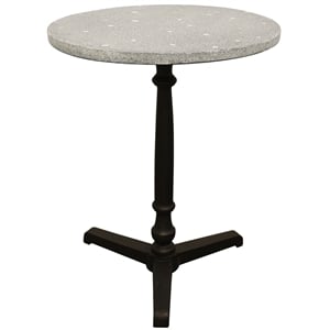 Sheridan Lynn Bistro Table with Stone Top on Cast Iron Base in Gray