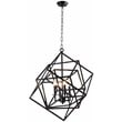 Liam Pendant Lighting Fixture with Cast Iron Frame in Black and Brass Finish