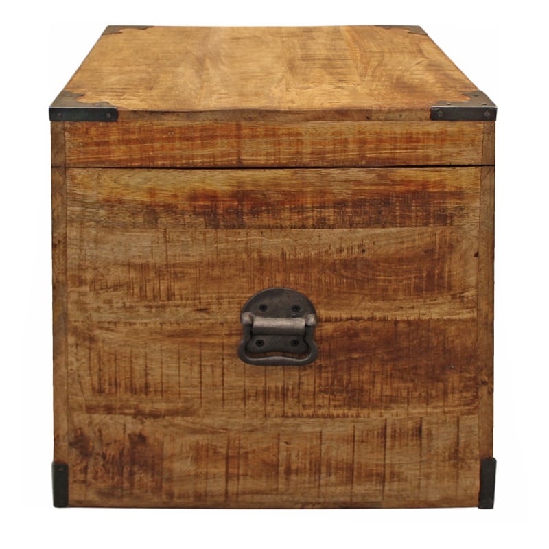 Golden Mateo Solid Wood Trunk End Table in Natural